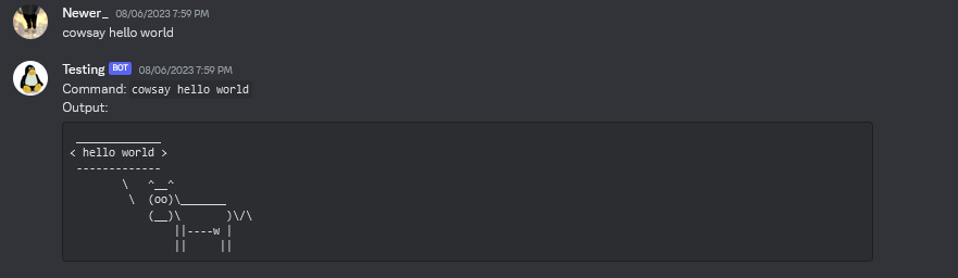 Discord Shell Bot Screenshot